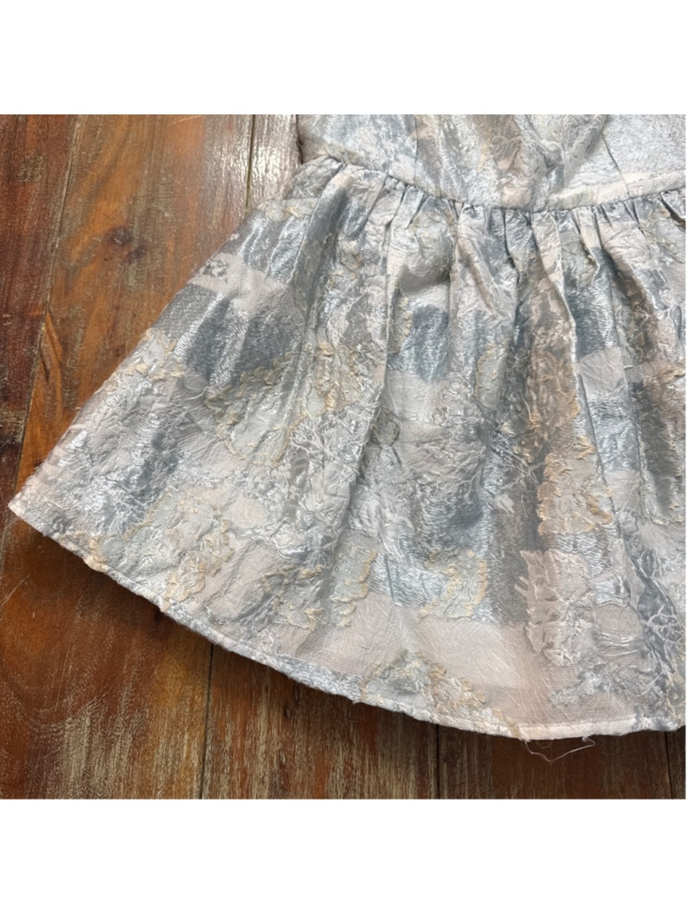 Stine Goya SGHari Cutout Metallic Floral Jacquard Peplum Cami Top Ice Blue XS - Picture 3 of 13